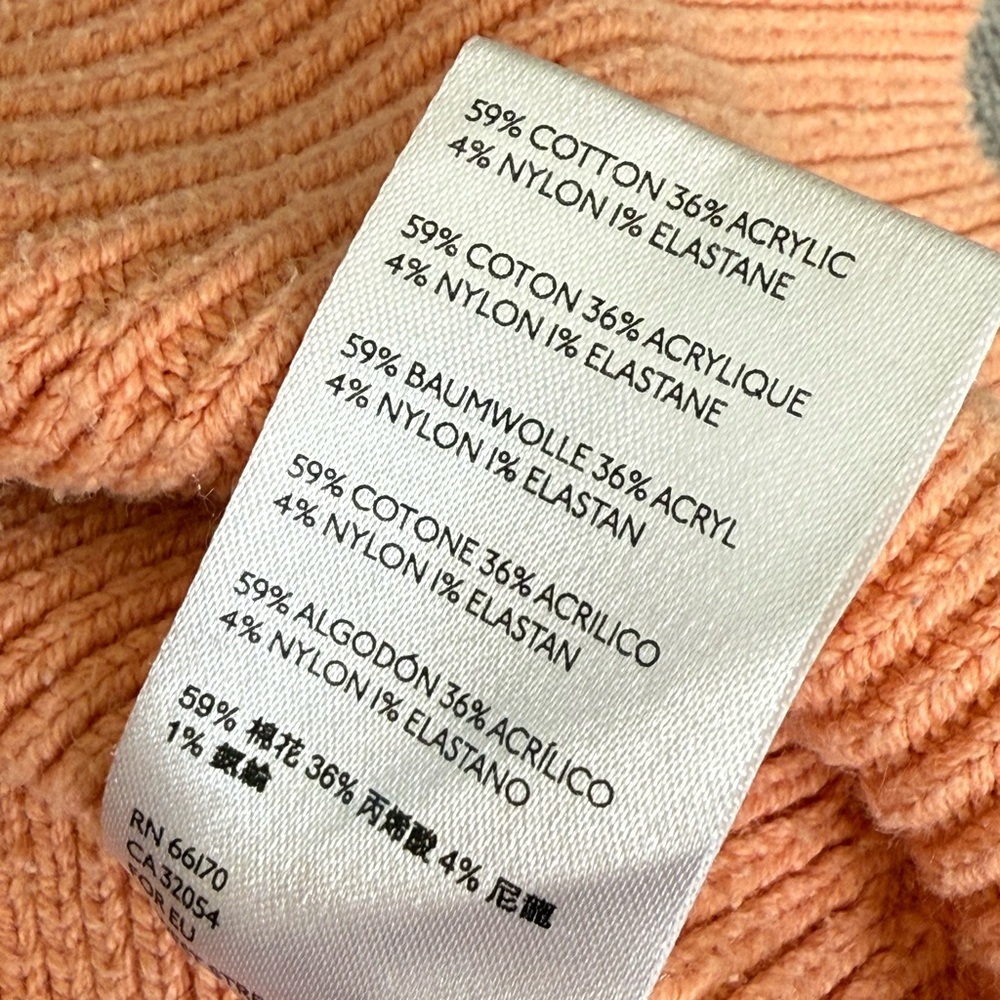 Free People Oversized Colorblock Knit Sweater Burgundy Peach Gray XS Boho Indie - Picture 9 of 10